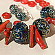 'The red and the black' coral lampwork silver Thailand. Jewelry Sets. BeautyGlassByKate(Lampwork) (beauty-glass). My Livemaster. Фото №4