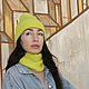 Snudy: Spring-autumn wool lime snood, Snudy1, Astrakhan,  Фото №1