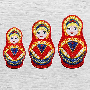Набор нашивки Русская Матрешка вышитая кружевная аппликация патч. . Материалы для творчества ручной работы - Ярмарка Мастеров Материалы для творчества ручной работы. Ярмарка Мастеров - ручная работа Набор нашивки Русская Матрешка вышитая кружевная аппликация патч. Handmade.