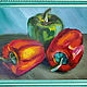Painting still life with peppers. Miniature. Pictures. Art-terapiya Iriny Churinoj (irina-churina). My Livemaster. Фото №4