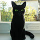 Gato Tyson, retrato, gato negro de lana / Cat. Felted Toy. Woolen Zoo. Интернет-магазин Ярмарка Мастеров.  Фото №2