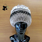 Аксессуары handmade. Livemaster - original item Hat female rabbit fur Rex on a knitted base. Art.AL-3. Handmade.