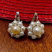 Украшения handmade. Livemaster - original item Earrings in sterling silver with pearls. Kubachi.. Handmade.