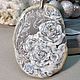 Pendant with lacquer miniature Roses white flowers painting on stone, Pendant, Biisk,  Фото №1