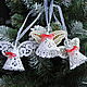 Set of Christmas angels with red bow, 3 pieces, Christmas decorations, Moscow,  Фото №1