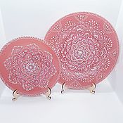 Посуда handmade. Livemaster - original item Set of pink decorative plates. Handmade.