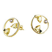 Украшения handmade. Livemaster - original item Earrings circles with stones, multi-colored earrings, earrings gift. Handmade.
