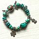 Order B35 Bracelet turquoise with Turkmenistan and Tibetan symbols. Garuda. Livemaster. . Bead bracelet Фото №3