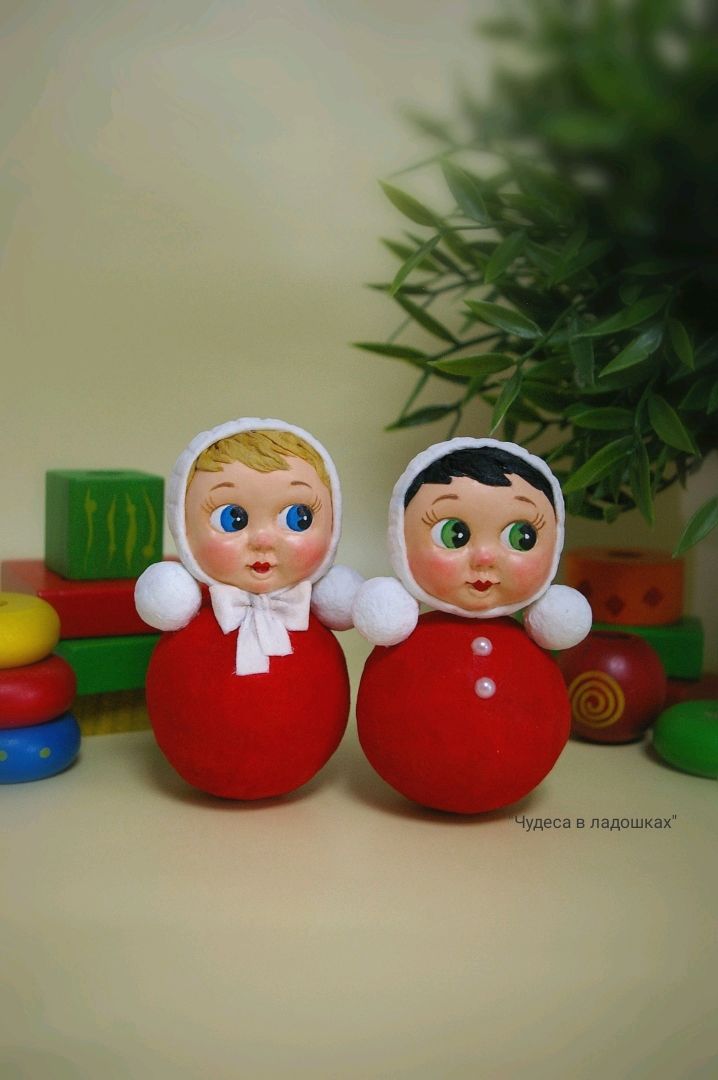 Неваляшки - ватные елочные игрушки купить в интернет-магазине Ярмарка ...
