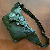 Сумки и аксессуары handmade. Livemaster - original item Waist bag made of genuine leather 