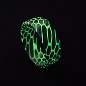 Украшения handmade. Livemaster - original item A black ring glowing in the dark. Handmade.