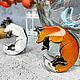 Brooch 'red fox gray sun and moon, white fox sleeping'. Brooches. greenfox-23. Online shopping on My Livemaster.  Фото №2