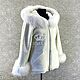Order coat: Half coat made of white wool with raccoon fur. Olga Lavrenteva. Livemaster. . Coats Фото №3