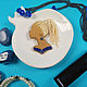 Beaded brooch blonde girl with braids in blue, girl with dreadlocks. Brooches. Zveva. My Livemaster. Фото №4