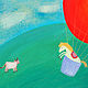 Детская иллюстрация Лошадка на воздушном шаре. Иллюстрации. Елена Шипунова ~ Helen Dada Art. Интернет-магазин Ярмарка Мастеров.  Фото №2