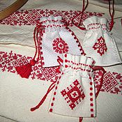 Наволочка для подушки в технике ручного вязания "Бирюза"