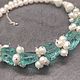 Aquaquartz necklace, natural pearls and Majorca pearls. Necklace. naturalkavni. My Livemaster. Фото №6