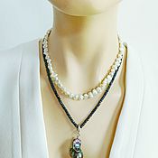 Украшения handmade. Livemaster - original item Necklace with sapphires and Baroque pearls. Handmade.