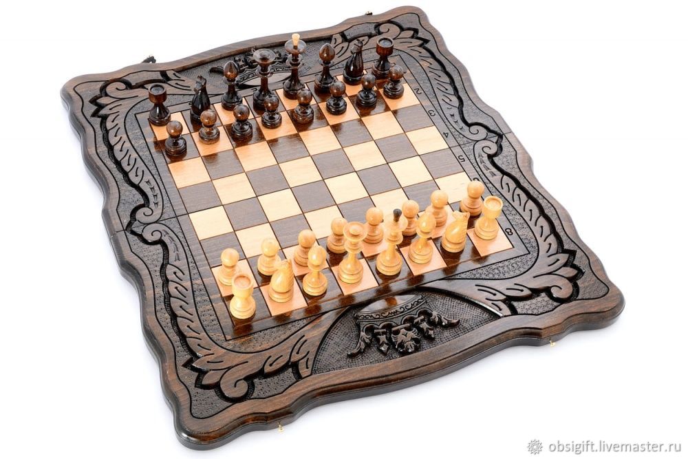 Chess Backgammon carved 'Crown' average 50, Chess, St. Petersburg,  Фото №1