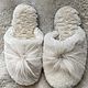 Women's slippers made of mouton white, Slippers, Moscow,  Фото №1