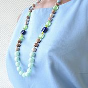 Украшения handmade. Livemaster - original item Beads of medium length Minty fresh. Handmade.