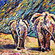 Interior painting in the style of van Gogh elephant Family. Pictures. Vladyart. My Livemaster. Фото №5