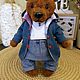 Мишка тедди в синем пальто. Мишки Тедди. teddy.toy.for.you. Интернет-магазин Ярмарка Мастеров.  Фото №2
