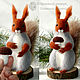 Winter squirrel – toy interior / protein felted wool /felt. Felted Toy. Woolen Zoo. My Livemaster. Фото №6
