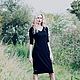 Чёрное платье по фигуре миди. Платья. Dudu-dress. Ярмарка Мастеров.  Фото №6