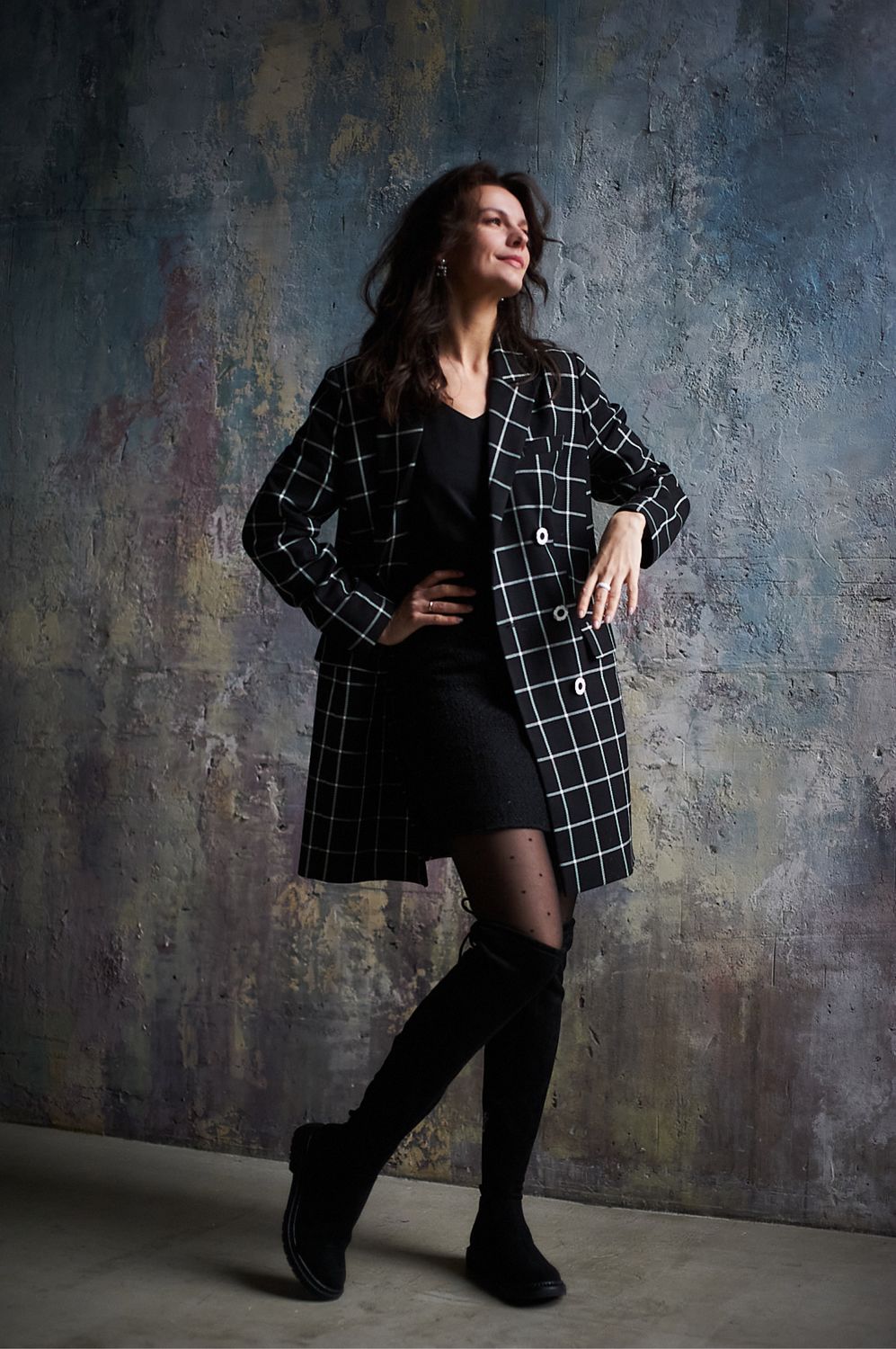 Женский френч “Olivia” (черно-белая клетка) купить в интернет-магазине ...