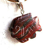 Украшения handmade. Livemaster - original item Jasper Red Carved Fish Pendant. Handmade.