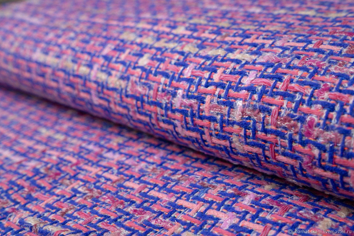 Твид фиолетово-розовый. Итальянская ткань купить в интернет-магазине ...