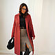 Demi-season wool coat, burgundy double-breasted wool coat. Coats. mozaika-rus. My Livemaster. Фото №5