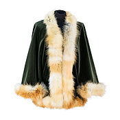 Одежда handmade. Livemaster - original item Velvet short coat with Fox fur. Handmade.