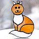 Стеклянная подвеска-кошка из витражного стекла, Витражи, Москва,  Фото №1