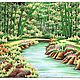 Painting 'Bamboo grove' of gems, Pictures, Moscow,  Фото №1