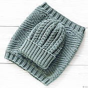 Аксессуары handmade. Livemaster - original item Knitted set: Snood and hat 