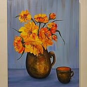 Картины и панно handmade. Livemaster - original item Oil painting Sunny bouquet. Handmade.
