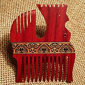 Украшения handmade. Livemaster - original item Wooden comb Cockerel inlay. Handmade.