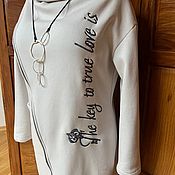 Одежда handmade. Livemaster - original item Tunic dresses made of footer in light gray color. Handmade.