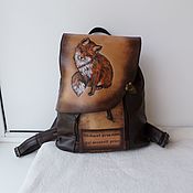 Сумки и аксессуары handmade. Livemaster - original item Women`s leather backpack with custom engraving for Kristina.. Handmade.