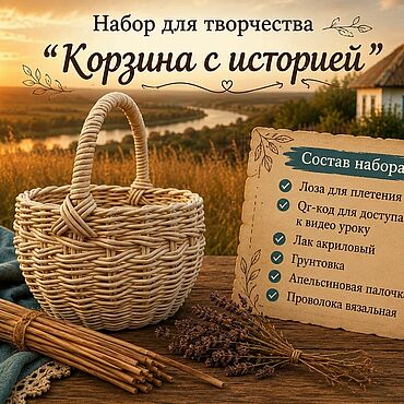Сувениры и подарки ручной работы. Ярмарка Мастеров - ручная работа Набор для творчества "Корзина с историей". Handmade.