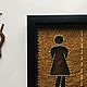Paneles: Larguero Art-M/W placa / Restroom sign. Signs1. eviras-creations. Ярмарка Мастеров.  Фото №5