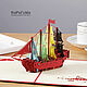 Ship - Multi-colored brigantine - 3D handmade postcard, Cards, Moscow,  Фото №1