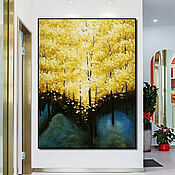 Картина маслом на заказ с цветами в подарок Большая цветочная живопись