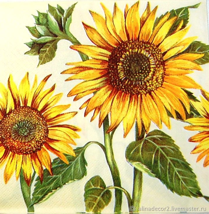 11. Napkin for decoupage SUNFLOWER купить на Ярмарке Мастеров
