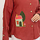 Order Linen Shirt Houses Terracotta. NATALINI. Livemaster. . Shirts Фото №3
