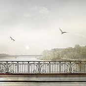 Картины и панно handmade. Livemaster - original item Photo picture with a view of St. Petersburg gray pastel landscape. Handmade.