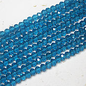 Материалы для творчества handmade. Livemaster - original item Beads 60 pcs Faceted 4/3 mm Blue Marine. Handmade.