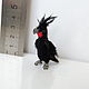 Order Cacatúa negra de loro o loro de palma. AnzhWoolToy (AnzhelikaK). Livemaster. . Miniature figurines Фото №3